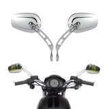 8mm Rear View Side Mirrors for Harley Touring Street Glide Road King Fatboy